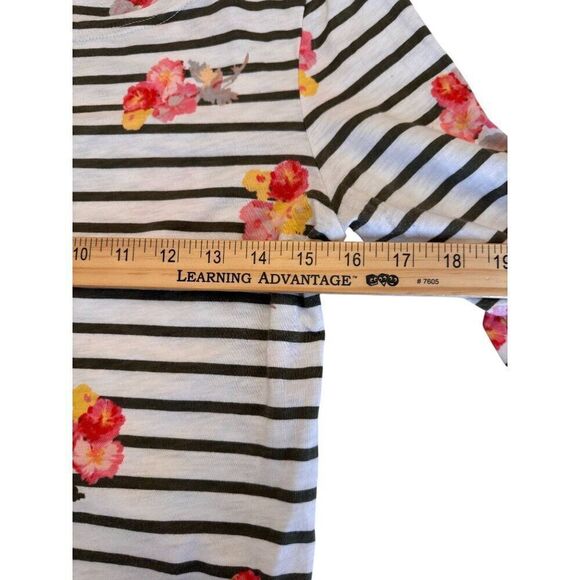 Joules Womens Striped Floral Long Sleeve Top US 4 Cotton EUC - Picture 9 of 10